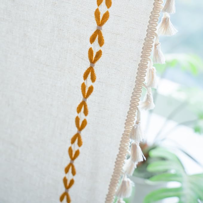 Sutuo Home Boho Curtains for Living Room Bedroom, Semi Blackout Farmhouse - Image 4