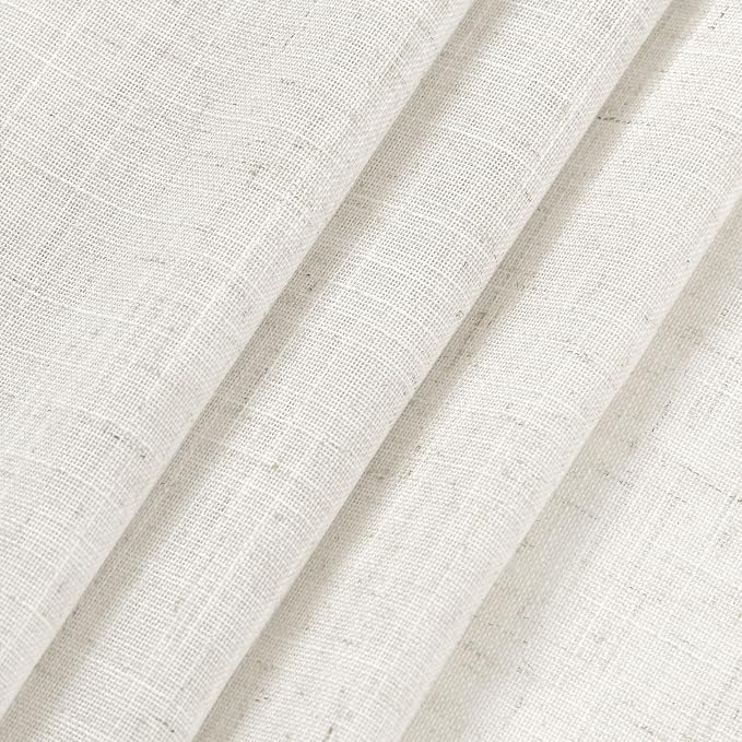 Beige White Linen Curtains 80 Inch Long - Image 7