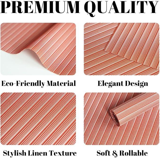Placemats Set of 4 Vinyl/Plastic Woven Place Mats - Image 2