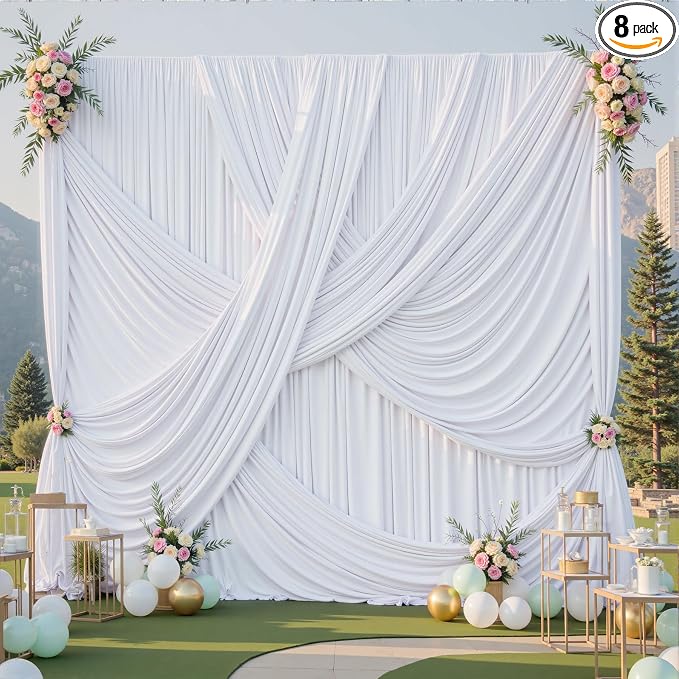 40ft×12ft White Backdrop Curtain by PartyVillage