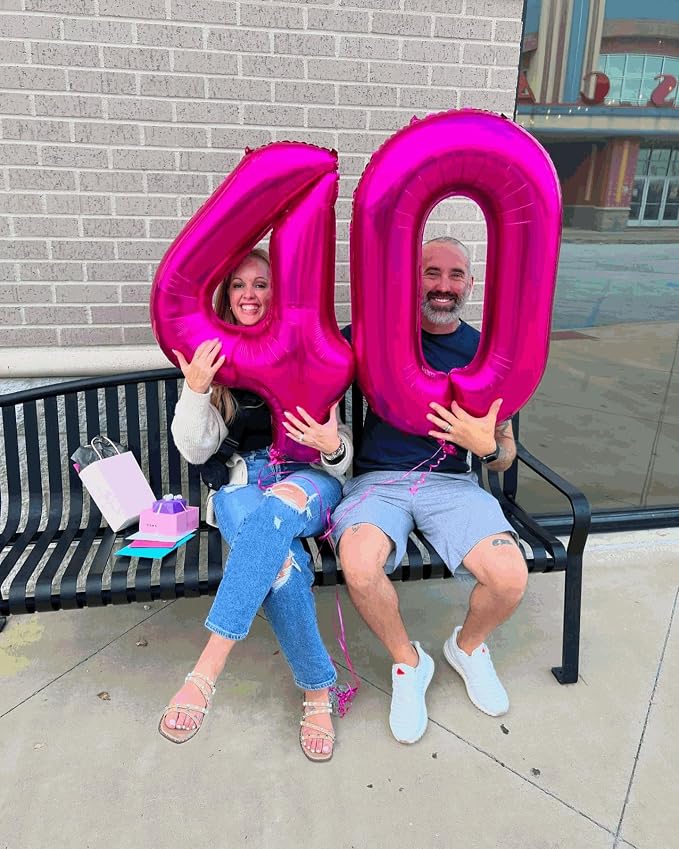 21 Balloon - Hot Pink Birthday Number Balloons, 40 Inch Party Decorations | Hot - Image 2
