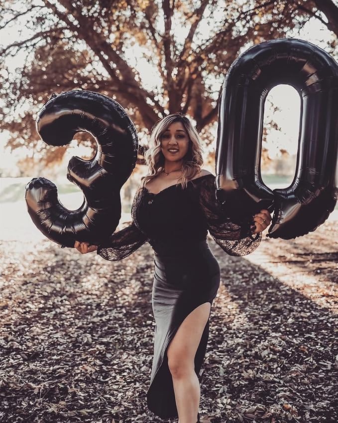 Number 5 Balloons Birthday Decorations, 40In Black Balloons - Image 5