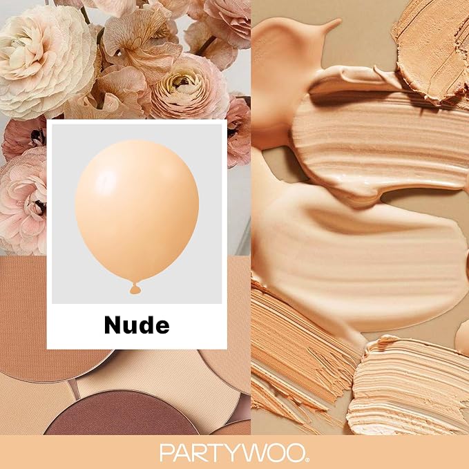 PartyWoo Nude Balloons 152pcs Apricot Boho Fall Color 18 12 10 5 Inch | 18 12 - Image 2