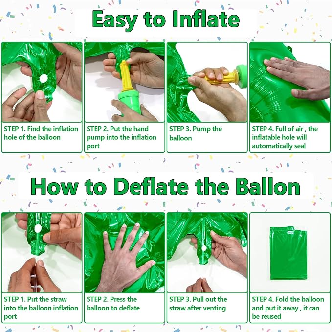 Number Balloons Green Party Balloon - Image 4