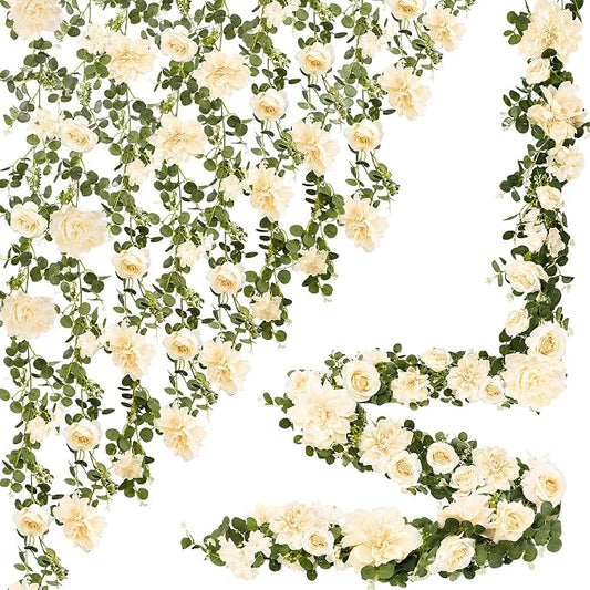 Findosom Total 12.4Ft Artificial Flowers Garlands by Findosom