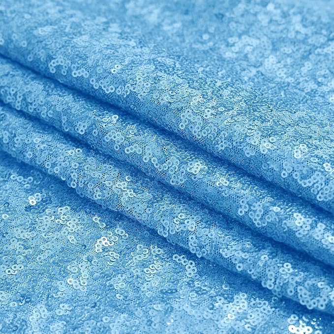 Sugargirl Blue Sequin Backdrop Curtain 3 Panels 2FTx8FT Glitter Blue Background - Image 8