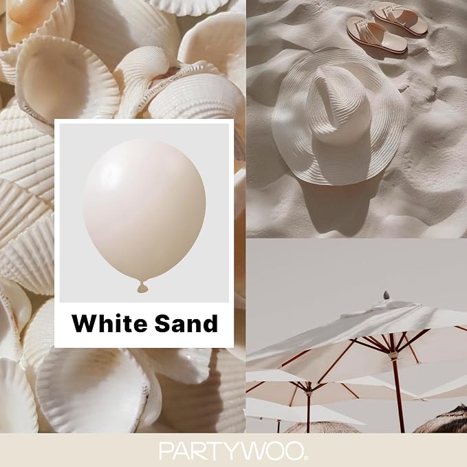PartyWoo White Sand Balloons 155pcs Different Sizes of 18 12 10 5 Inch Off - Image 2