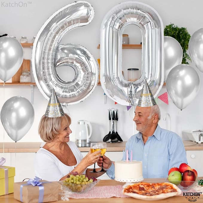 KatchOn Silver Number 0 Balloon 40 Inch | Mylar 0 Number Balloon - Image 7