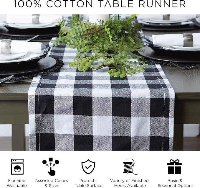 DII Dobby Stripe Table Runner, 13x72 Barn Red & Cream Background | Woven - Image 10