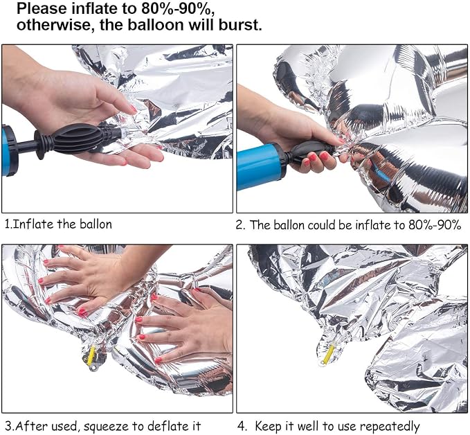 Single Aluminum Hanging Foil Film Silver Letter Balloons F 40 Inch | - Image 2