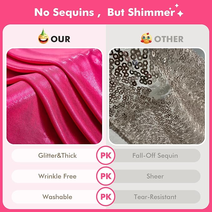 40x10ft Shimmer Hot Pink Sequin Backdrop Curtain - Image 4