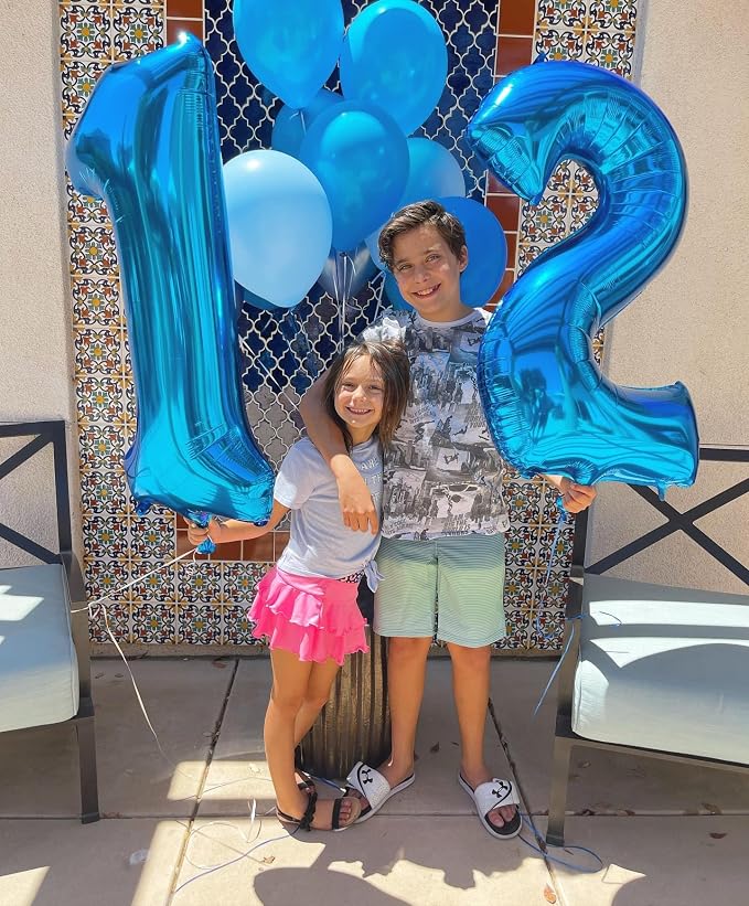 1 Balloon Numbers Birthday Decorations, 40In Dark Blue Balloons - Image 3