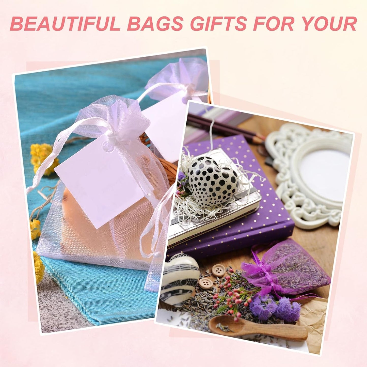 uxcell 50 Pcs Organza Gift Bags, 2.7x3.5 Inch Drawstring Pouches Jewelry Gift Bags, Small Wedding Favor Pouches for Christmas Birthday Wedding Goodie Candy Candle, Rose Red
