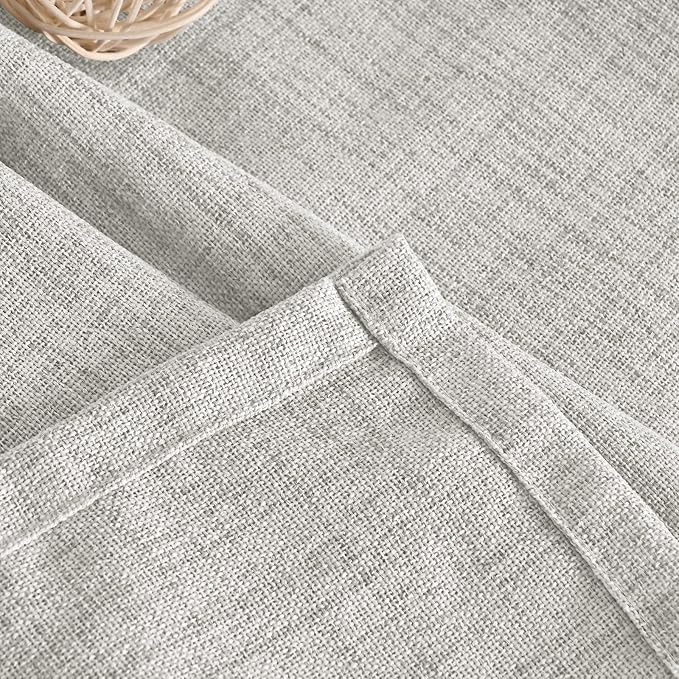 YoungsTex Light Grey Linen Curtains 40 Inch Length, Light Filtering Short Drapes - Image 8
