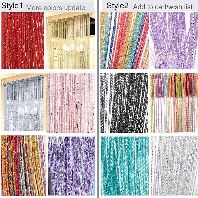 Home Decor Sequin Curtain for Doorway, Door String Curtains Decorative - Image 2