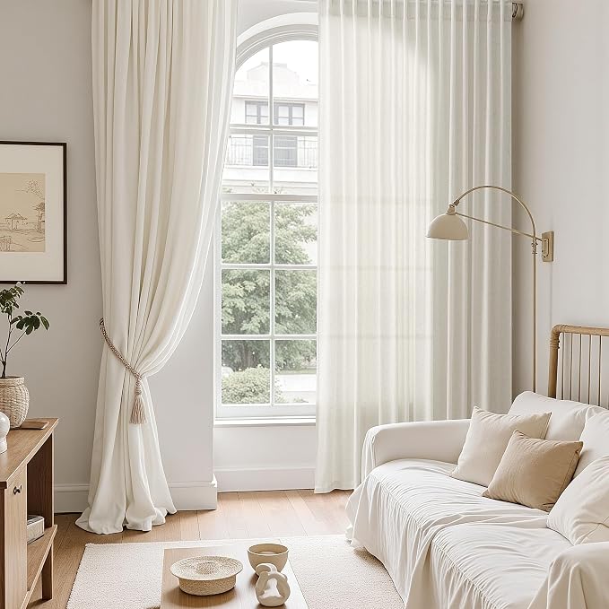 Natural Linen Curtains 96 Inches Long - Image 6
