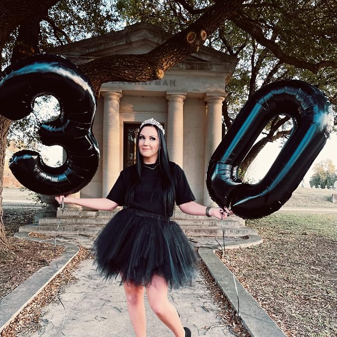 40 Inch Black Foil Balloon Number 1, Giant Self Inflating Number Balloons 0-9 - Image 5