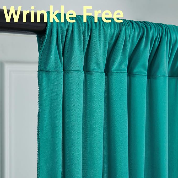 20ft x 10ft Wrinkle Free Turquoise Backdrop Curtains - Image 3