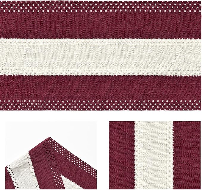 Artoid Mode Red Farmhouse Woven Table Runner 12x90 Inch | Holiday Rustic - Image 6