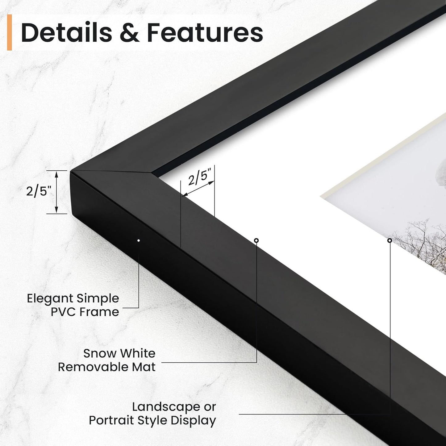 5x7 inch Picture Frame, 5x7 Photo Frames with 4x6 Removable Mat - High Definition Plexiglass - Vertical and Horizontal Display - Wall Hanging Frame - Black, 3 Pack