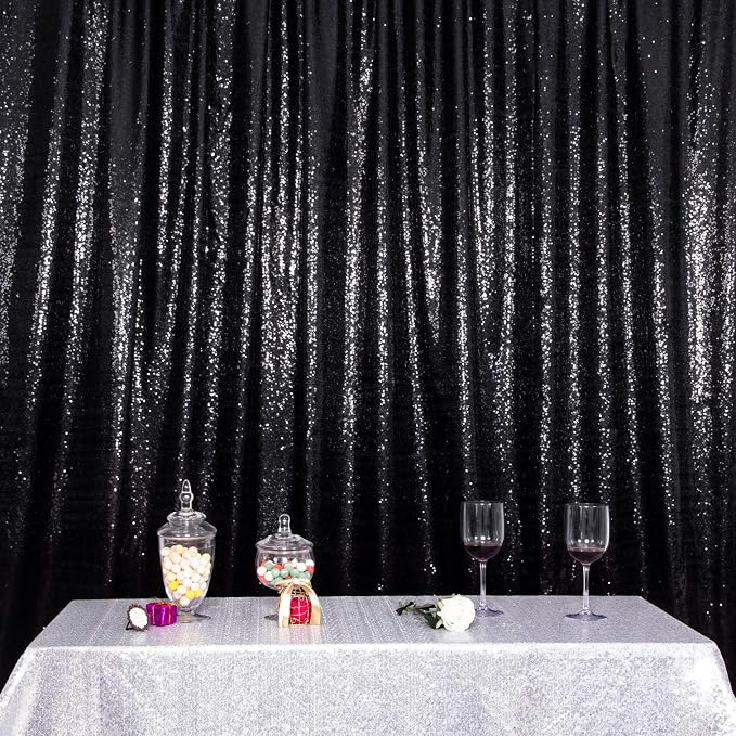 Juya Delight Black Sequin Backdrop, 10FTx10FT NO See-Through Photobooth - Image 6