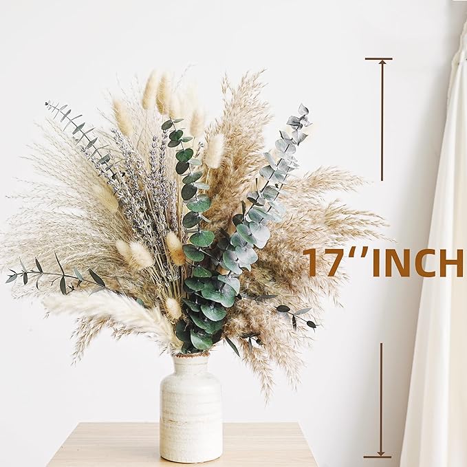 Green Pampas Grass Boho Bouquet – Exquisite Lavender and Eucalyptus Dried - Image 2