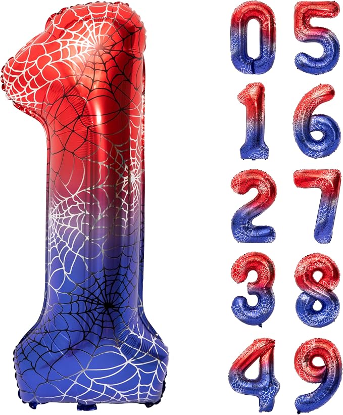 40 In Red And Blue Birthday Theme Large Number 1 Balloon | Giant Large Helium by Exquisitehighqualitypartydecorationstomeetyoureveryneed%EF%BC%81