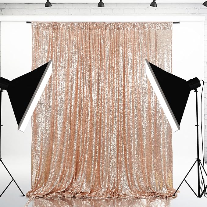 Eternal Beauty Rose Gold 3mm Sequin Backdrop 7x7 Ft - Image 3