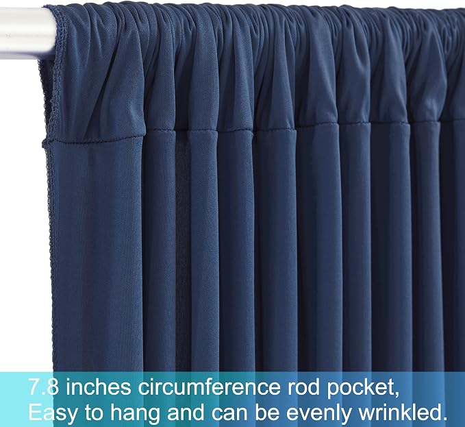 6 Panels Navy Blue Backdrop Curtains - Image 6