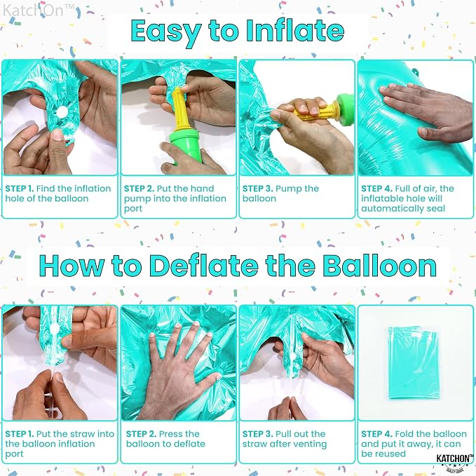 KatchOn Foil Teal Number 3 Balloon - Image 5