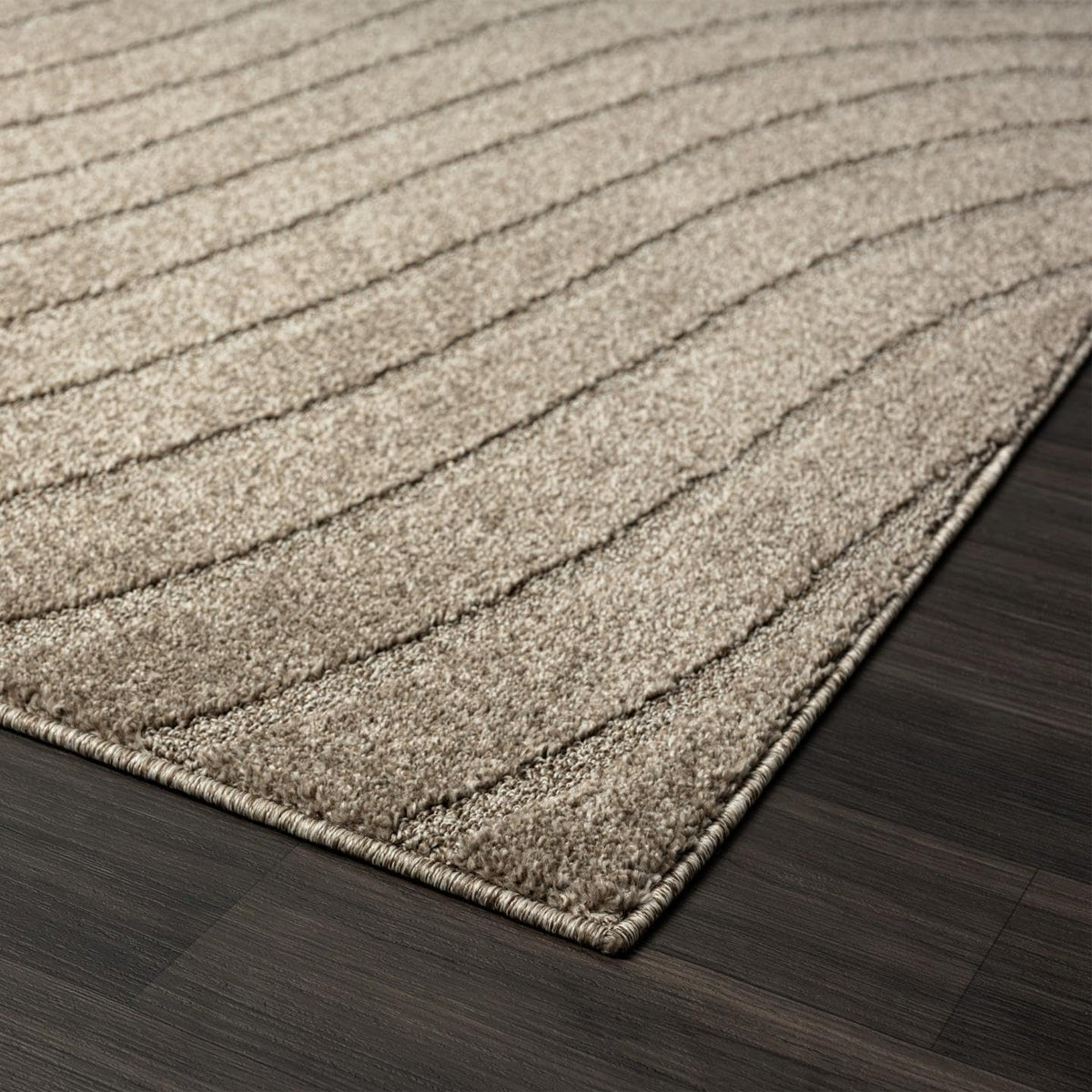 LUXE WEAVERS Modern Geometric Wave Taupe 8x10 Area Rug