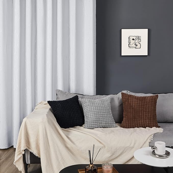 Deconovo Living Room Curtains 63 Inches Long, Thermal Insulated, Room Darkening - Image 3