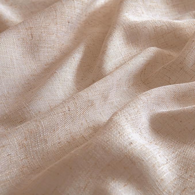MIULEE Natural Beige Linen Curtains 52x45 Inch Long - Image 4