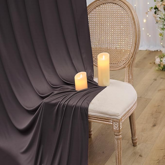 10×14 ft Wrinkle Free Brown Backdrop Curtain - Image 6
