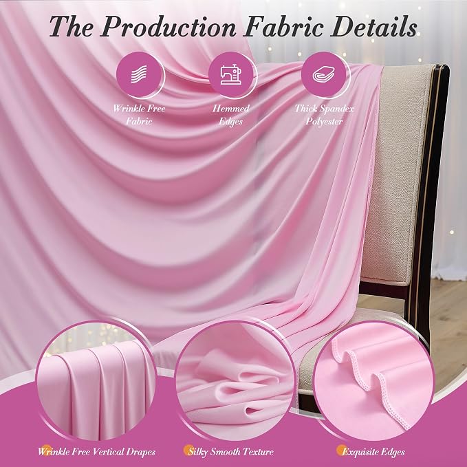 10 ft x 10 ft Pink Backdrop Curtains - Image 3