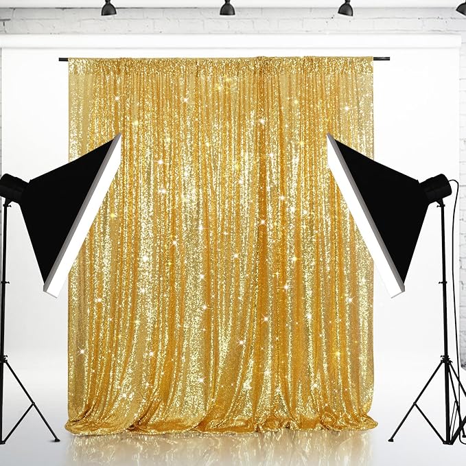 Eternal Beauty Gold 3mm Sequin Backdrop 5x7 Ft - Image 3
