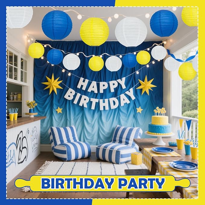 Blue and Yellow Party Decorations, Baby Shower and BBQ Decor - Image 7