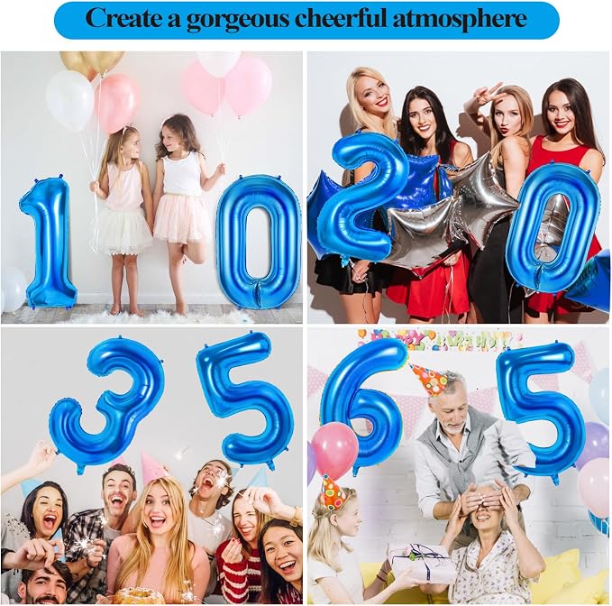 Number 54 Balloons for 54th Birthday Party Decorations, 0-100 Large No.54 - Image 7