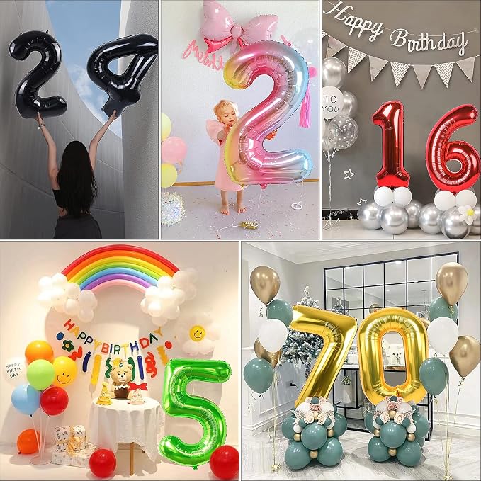 40 Inch Gold 24 Balloon Numbers, 24th Birthday Party Decorations | Large Self - Image 9