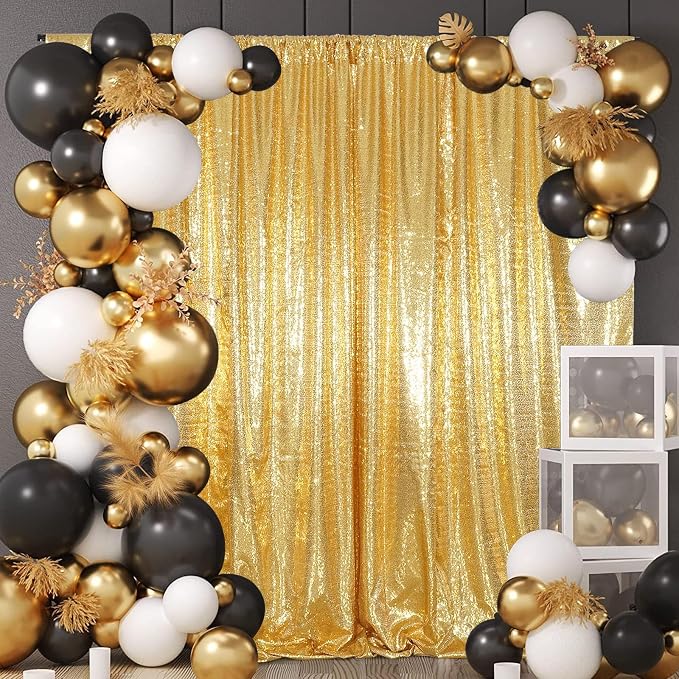 Gold Sequin Backdrop 20FTx10FT NO See-Through Photobooth Backdrop Curtains - Image 6