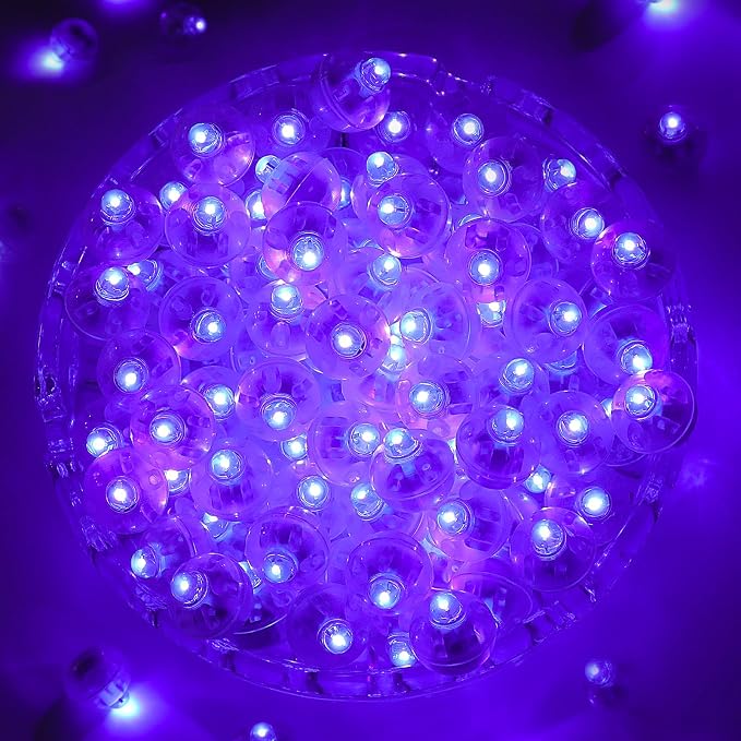 ZGWJ 50PCs Purple Balloon Lights Mini, Battery Powered, Long Standby Time by ZGWJ