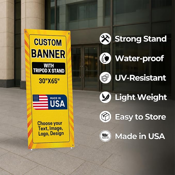 DC Custom X Banner Stand business banners and signs customize made in USA | - Image 6