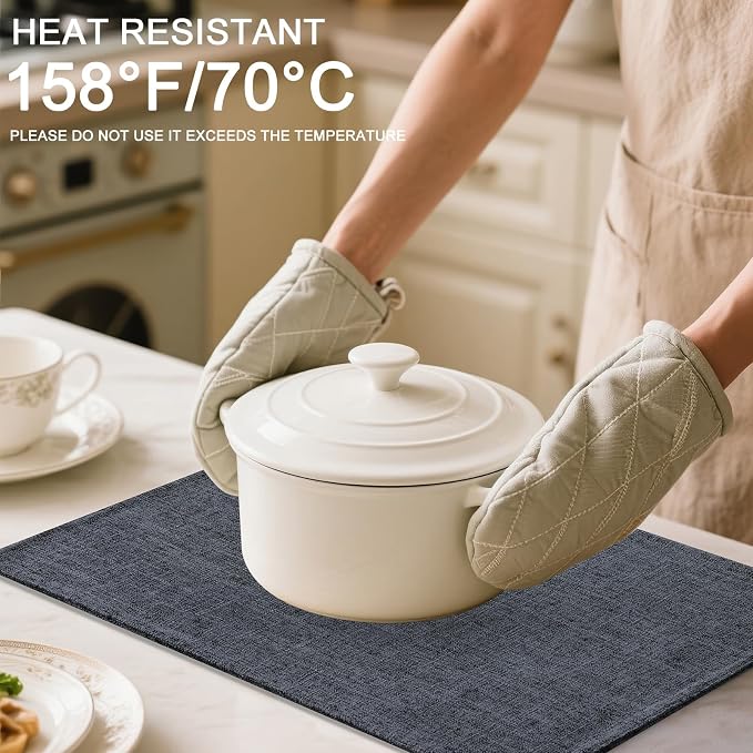 Homaxy Cloths Placemats for Dining Table Set of 4, Charcoal Gray | Heat - Image 3