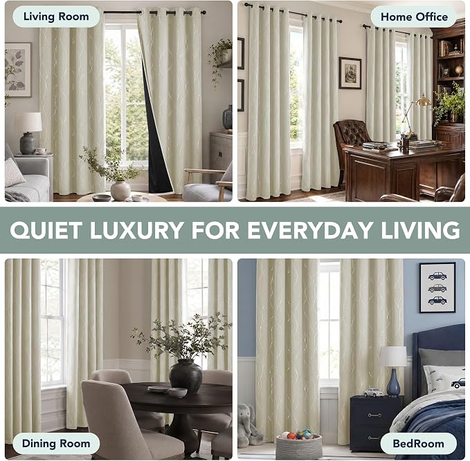 Deconovo 100% Blackout Living Room Curtains 84 Inches Long, Thermal Insulated - Image 4