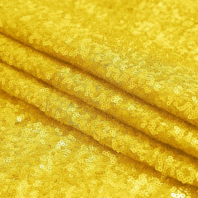 Sugargirl Golden Yellow Sequin Backdrop Curtain 6 Panels 2FTx8FT Glitter Golden - Image 8