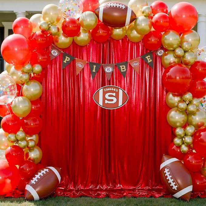 20x10ft Shimmer Red Sequin Backdrop Curtain - Image 4