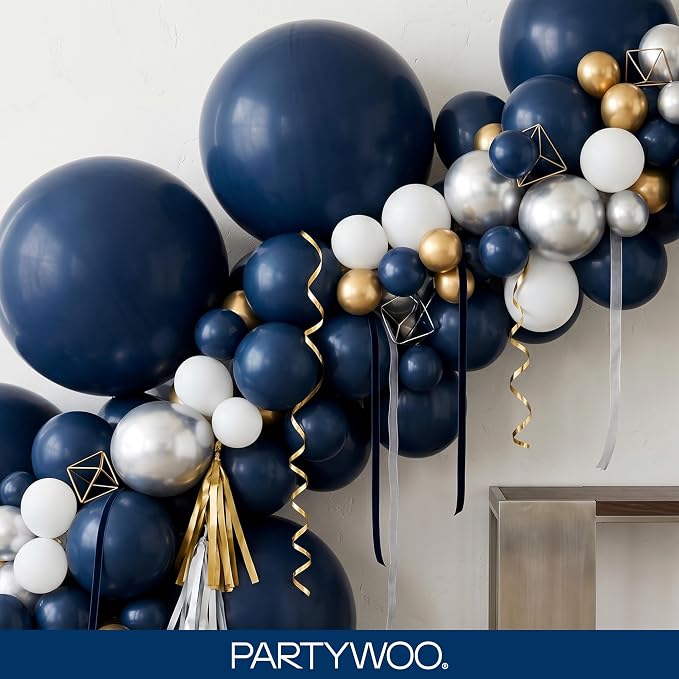 PartyWoo Navy Blue Balloons 140pcs Dark Blue Color 18 12 10 5 Inch | 18 12 10 5 - Image 8