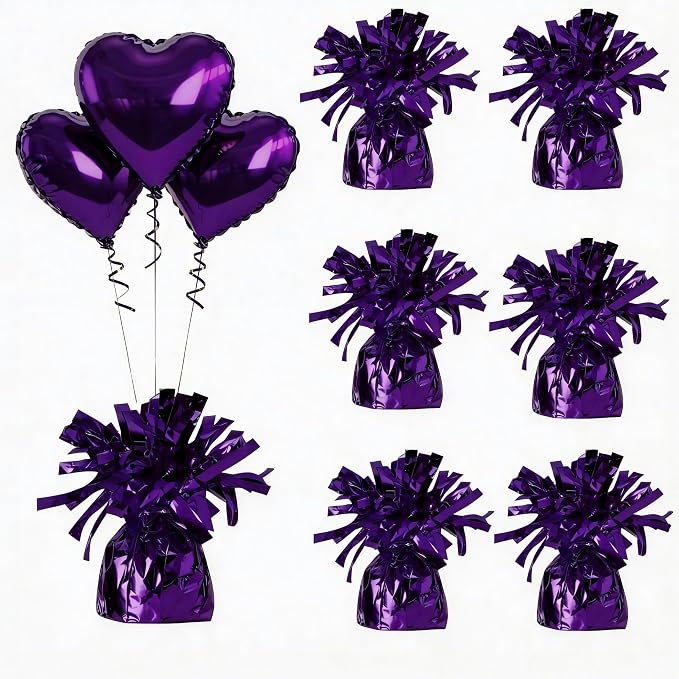 Balloon Weights Dark Purple 6Pcs | Perfect by Unknown