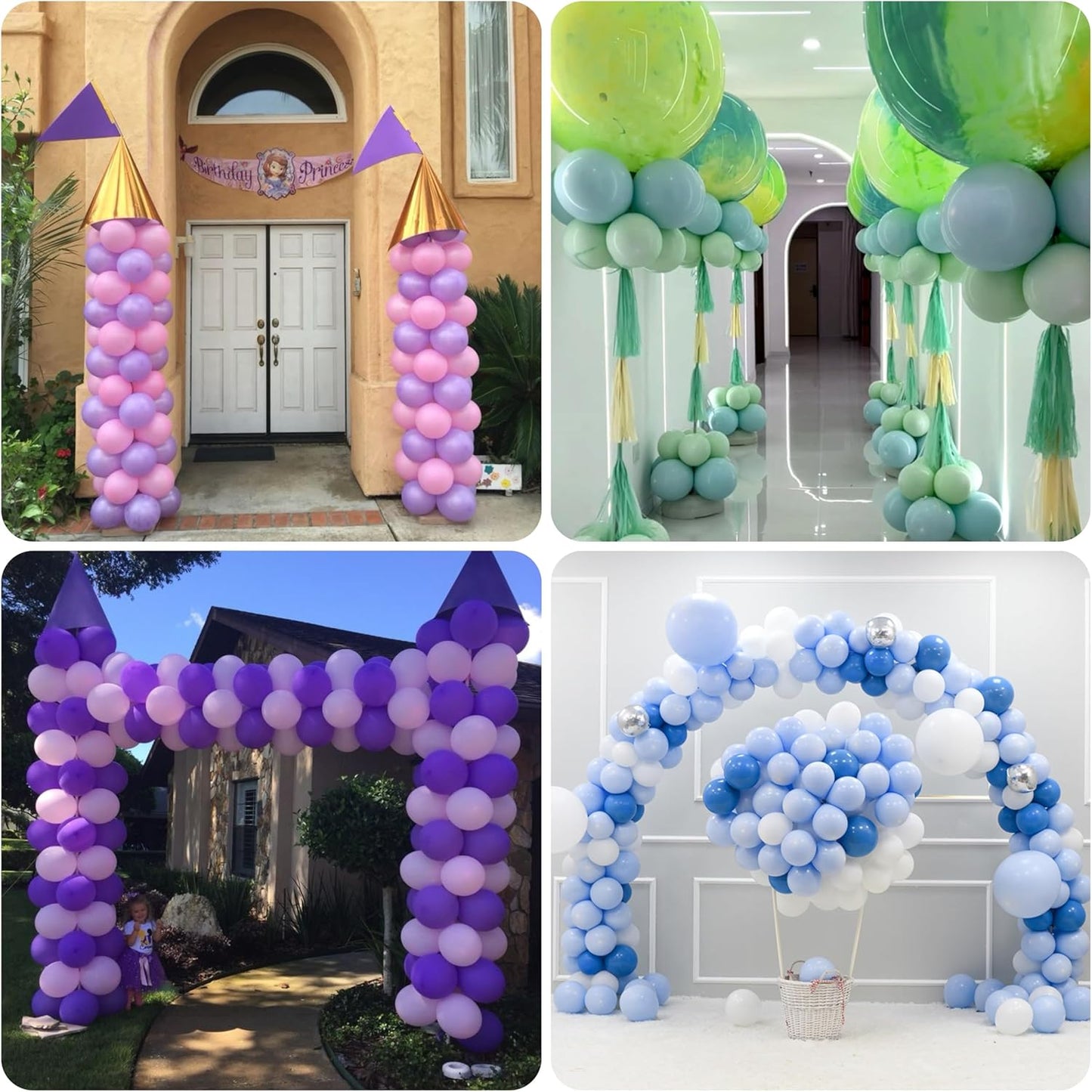 80 Balloon Clips and 100 Dots Glue Points and a Tie, Connector, for wedding, parties, etc. Arch tool