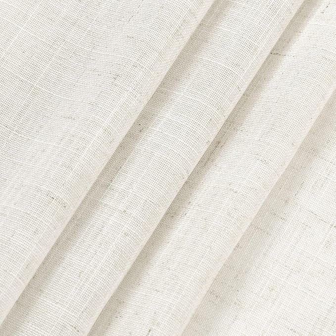 Cream Linen Cafe Curtains 24 Inch Length Light Filtering Semi Sheer Mini - Image 7